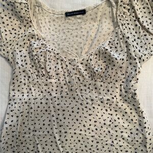 EUC Brandy Melville Blair Cream Floral Top